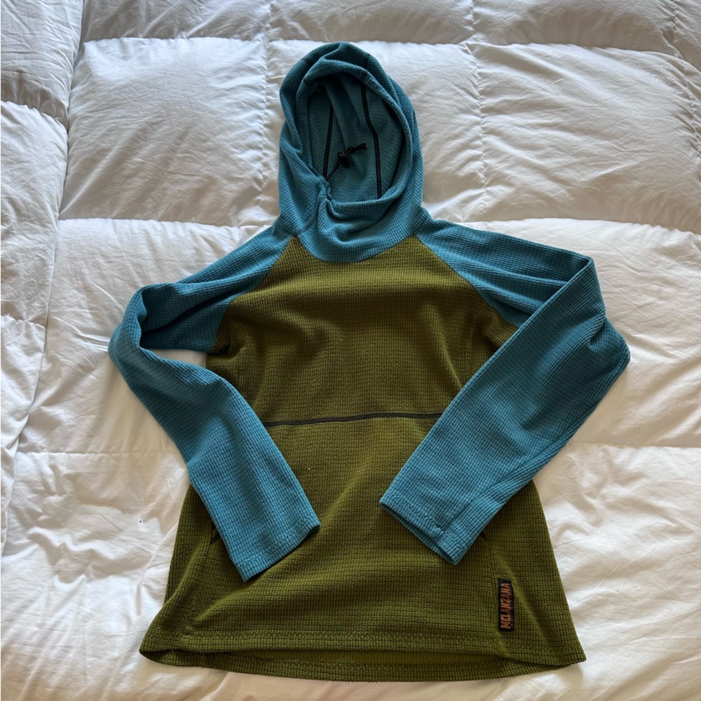 Melanzana hoodie blue/green, S